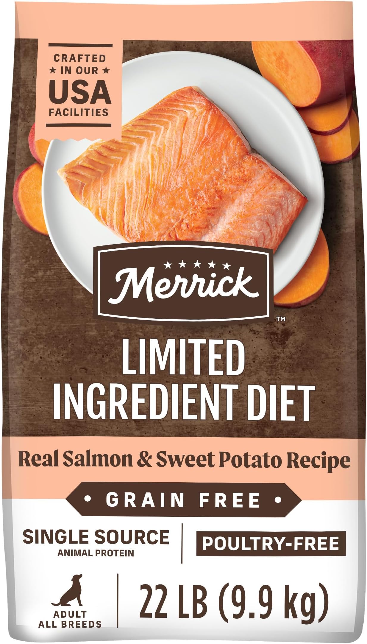 Limited Ingredient Diet Grain Free Dry Dog Food, Premium And Healthy Kibble, Salmon And Sweet Potato - 22.0 lb. Bag