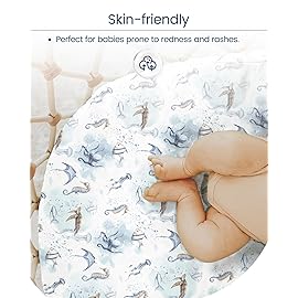 TotBasic Pack and Play Sheets Fitted, Ultra Soft Mini Crib Sheets Boy, Neutral Pack N Play Mattress Sheets Hypoallergenic and Soothing, Premium Jersey Playard Sheets, Safari Animals, 2 Pack