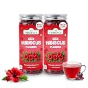 Pure Hibiscus Tea Flowers | 120g | Hibiscus Tea | Naturally Caffeine Free | Supports Blood Pressure, Weight Management & Skin Glow | Brew Hot or Cold | No Additives, No Allergens | Reusable Jar | 200+ Cups | Pack of 2 gallery image