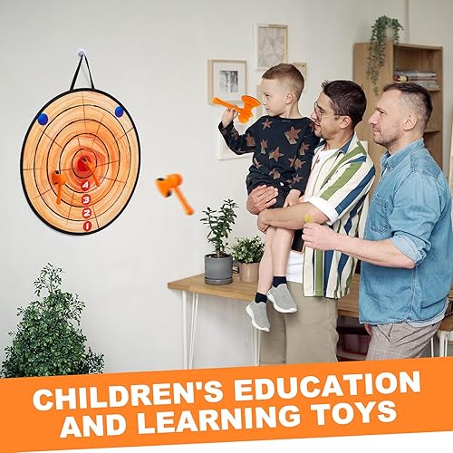 Miniatura 5 de Hiboom Juego de 4 juegos de lanzamiento de hacha en el patio trasero, incluye 4 dianas de dardos y 16 hachas, juego de lanzamiento de hachas, juegos