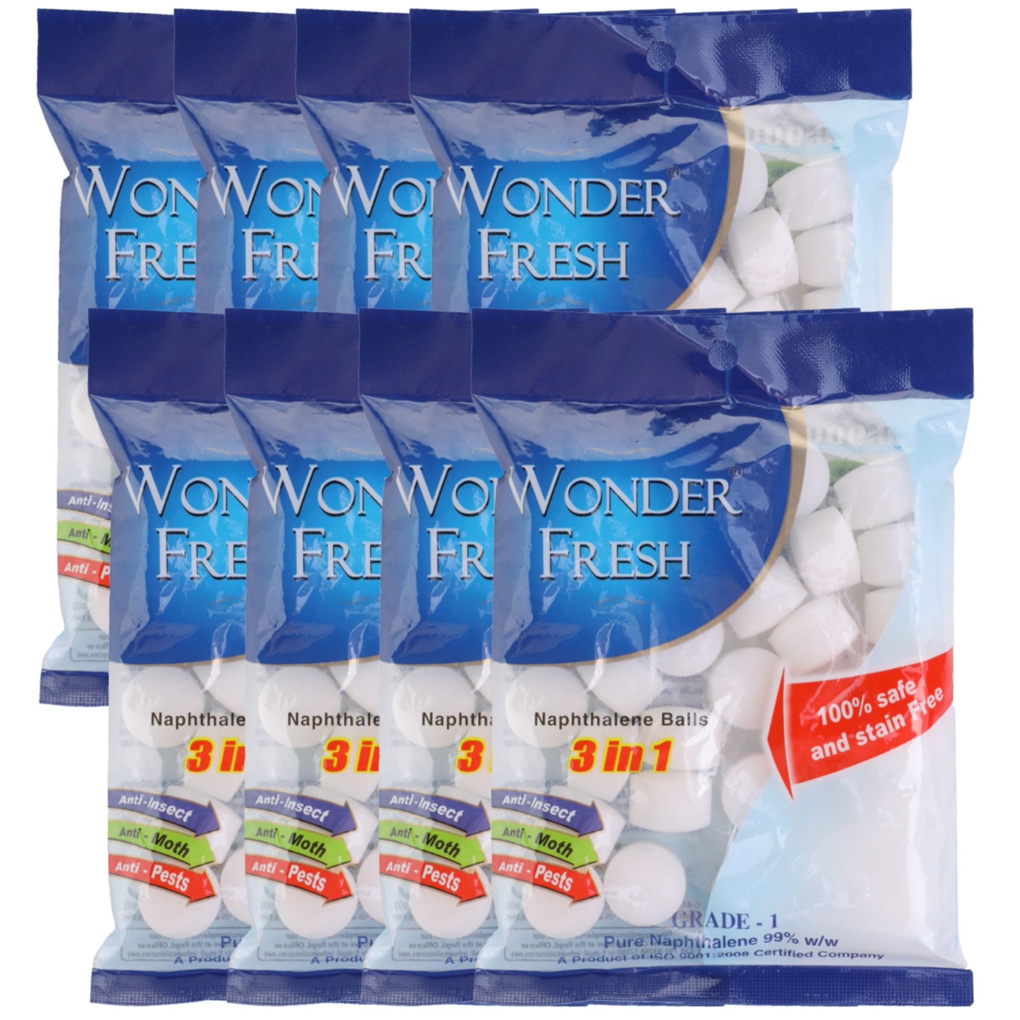 Wonder Fresh Naphthalene Balls | Phenyl Goli | Mothballs for Home & Commercial Use | Naphthalene Balls for Wardrobe, Bathroom, Bookselves, Drawers, Wash Basin - 100g (Pack Of 8) White (B0D6BNPLG1) Amazon Price History, Amazon Price Tracker