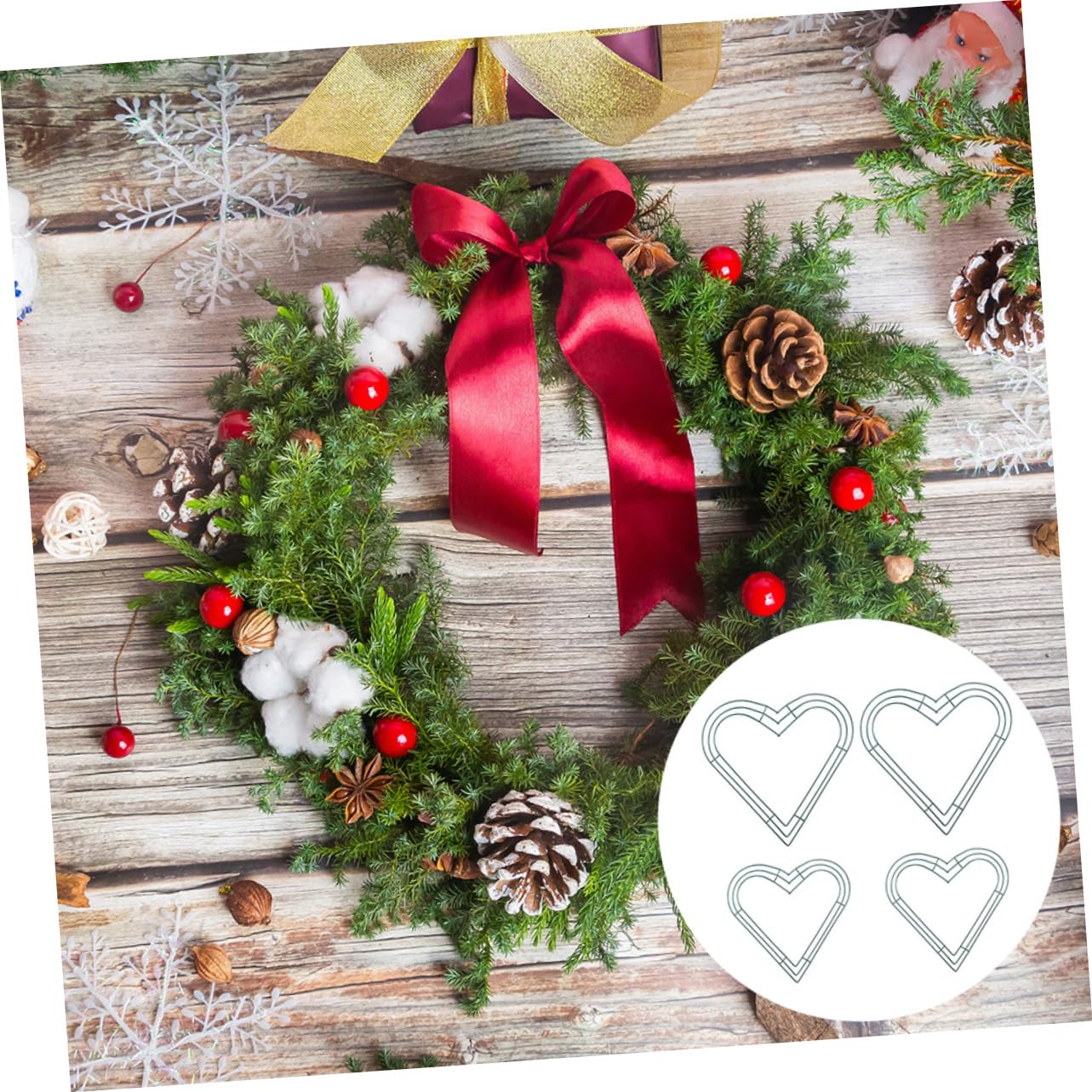 PRETYZOOM 12 STK Kranz Wandbehang Handwerk Girlandenherstellungsring Herz Drahtrahmen Herzring Gastgeschenke Für Hunde DIY Makramee Blumenrahmen Ringe Hochzeit Green Eisen