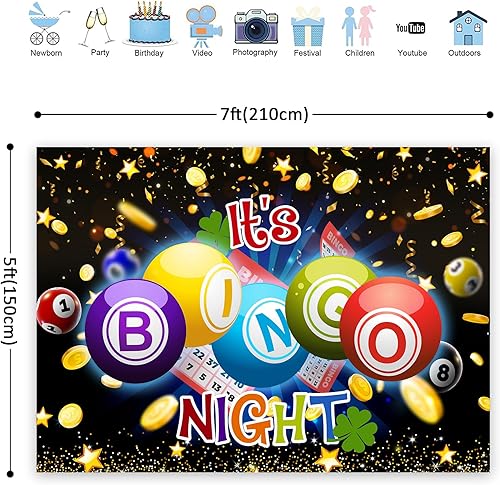 Miniatura 7 de Riyidecor Telón de fondo de cumpleaños con tema de dólar de oro negro, casino, diamante, champán, 7 pulgadas de ancho x 5 de alto, tela de