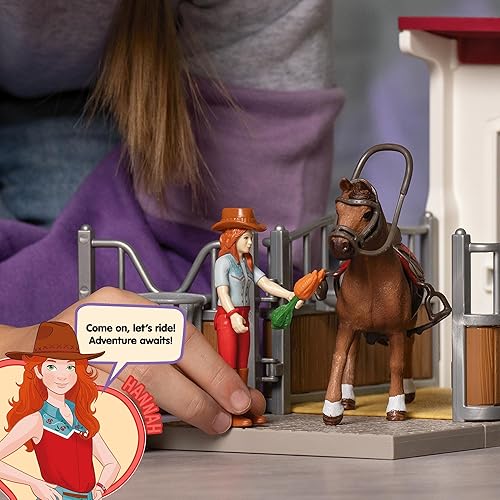 Miniatura 3 de Schleich Horse Club, juguetes de caballo para niñas y niños, Hannah y Cayenne con jinete y juguete de caballo, a partir de 5 años