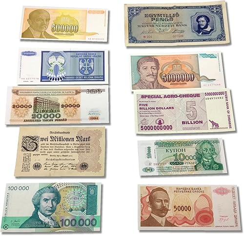 Miniatura 9 de IMPACTO COLECCIONABLES Colección de Billetes Mundiales - 8 Piezas de Billetes Real Hiperinflación
