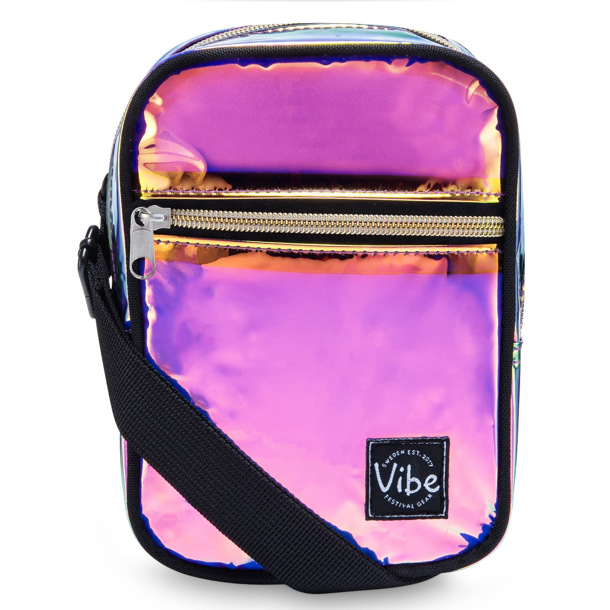 Vibe Festival Gear Small Crossbody Sling Bag for Women Men 5in1 Multi-Use from (rPET) Recycled Polyester Belt Bag Cross Body Backpack Fanny Pack Purse