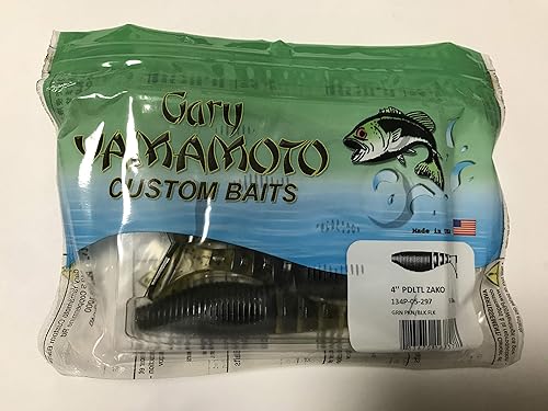 Yamamoto 4" Paddle Tail Zako Soft Plastic Fishing Angling Swimbait Lures with Rectangular Tail Designed to Mimic Bluegill or Shad - 5 Pack