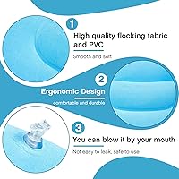 Vista 3 de Maitys Almohada inflable de viaje de 5 piezas, portátil y compacta, almohada de aire de tela flocada para camping, senderismo, oficina en casa