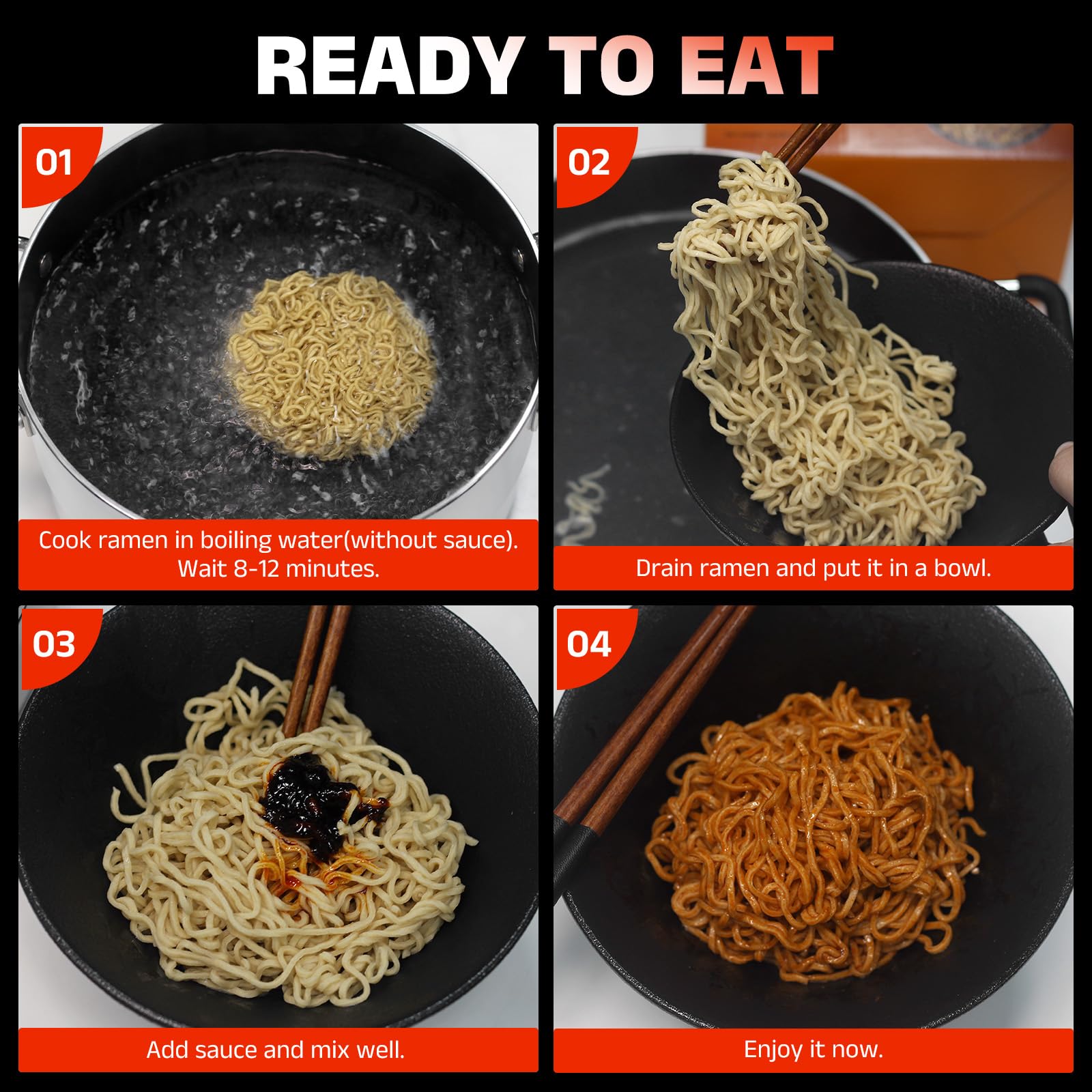 Healspot High Protein Spicy Buldak Noodles, Dry Tossed Ramen, 30g Plant-Based Protein, Low Fat, Low Carb, Non GMO, Keto Friendly & Plant Based (6 packs)