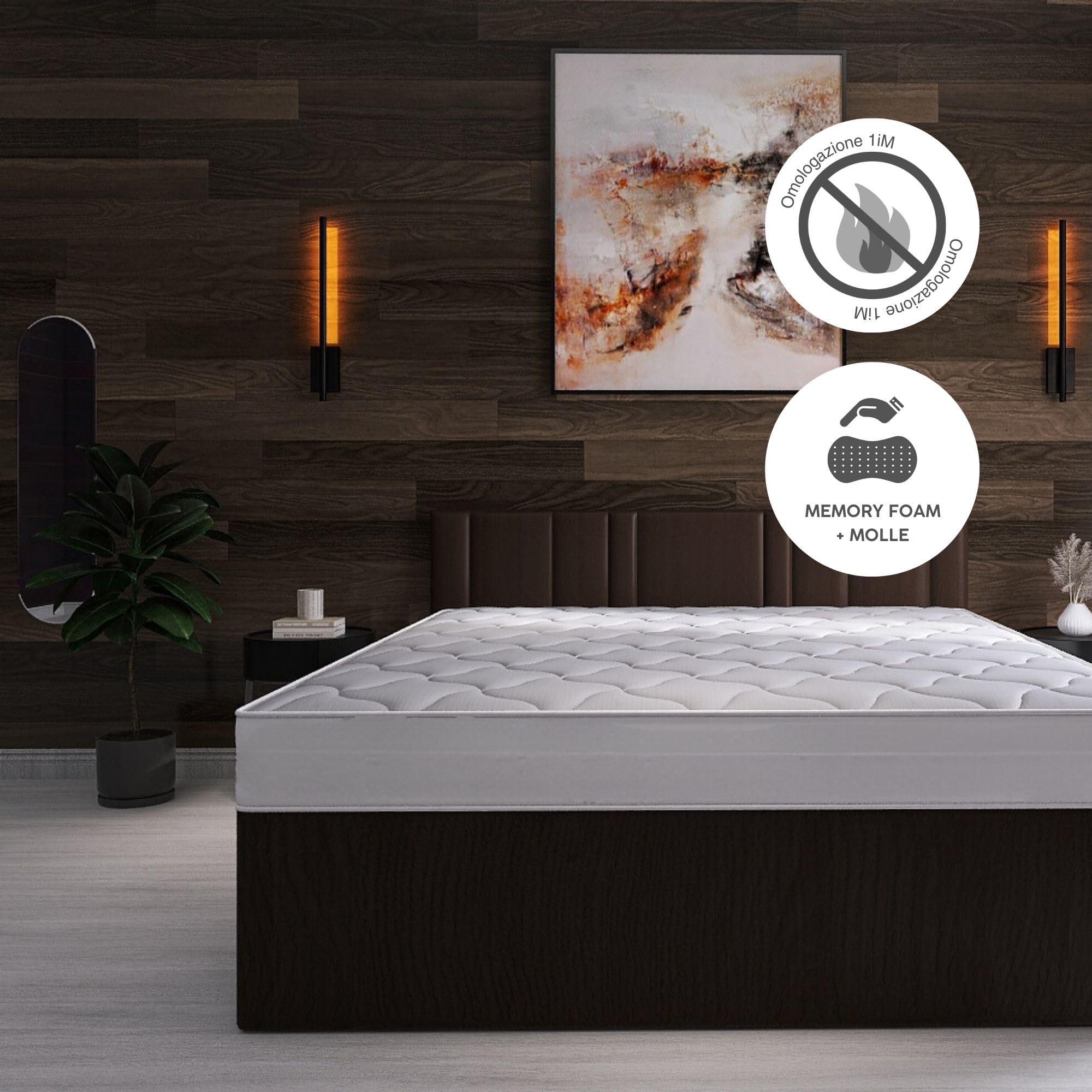 UpNap Nuri Top | Materasso 160 x 190 a Molle Insacchettate e Memory Foam | Altezza 25 cm | Ergonomico, Ignifugo, Anallergico | Dotato di Dispositivo Medico Classe 1 | Prodotto in Italia