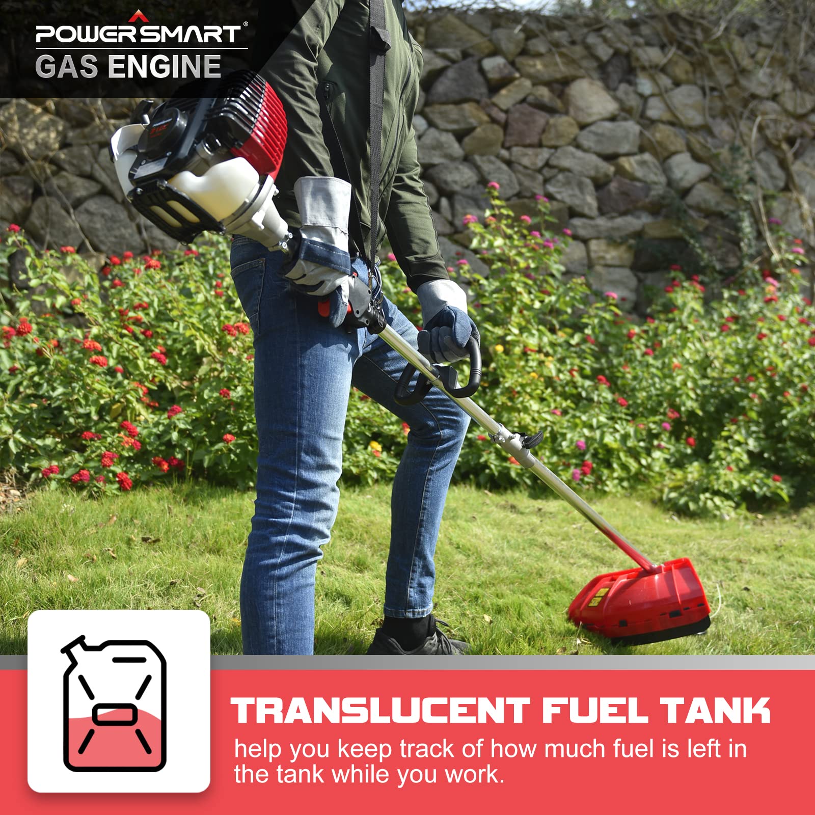 PowerSmart String Trimmer & Edger, 4 Stroke Weed Wacker with Straight