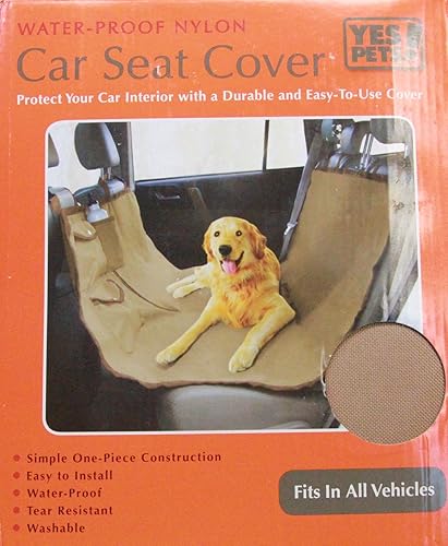 Yes Pets Oxford Hammock Style - Funda impermeable para asiento de auto para mascotas, para automóviles, camiones y SUV, color marrón