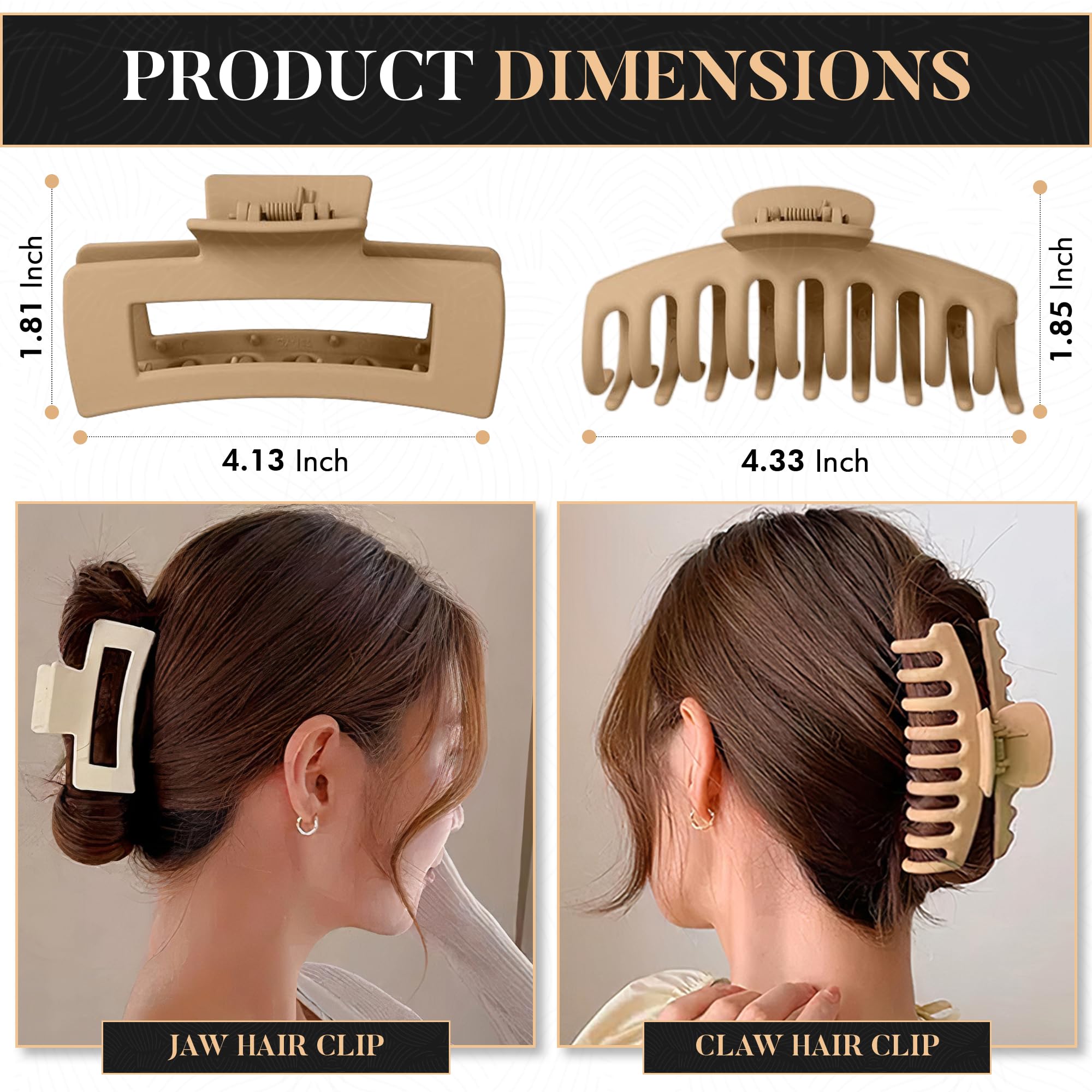 Mecool 8 Pcs Hair Claw Clips for Women Ponytail Holder Headwear Hair styling Accessories for Straight Curly, Wavy Hair - Image 4