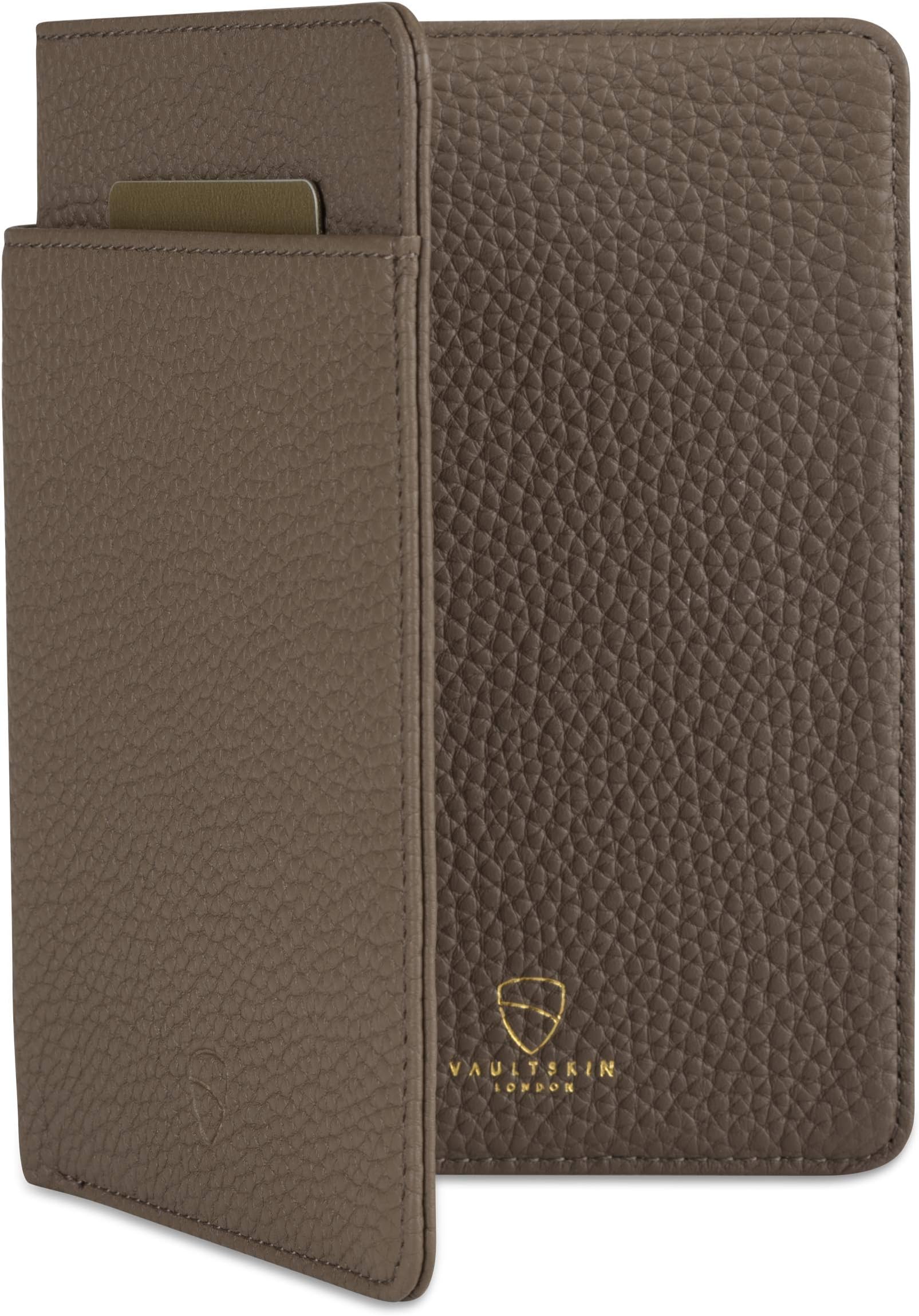 Leather Passport Holder, Slim RFID Blocking Travel Wallet for Men and Women, Fits Passport, Credit Cards, ID, Cash, Passport Cover Ideal Travel Accessories with Gift Box (Kensington)