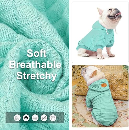 Vista 27 de BEAUTYZOO Suéter con capucha para perros pequeños y medianos con bolsillos, ropa para perros pequeños y medianos, abrigos de algodón laminado