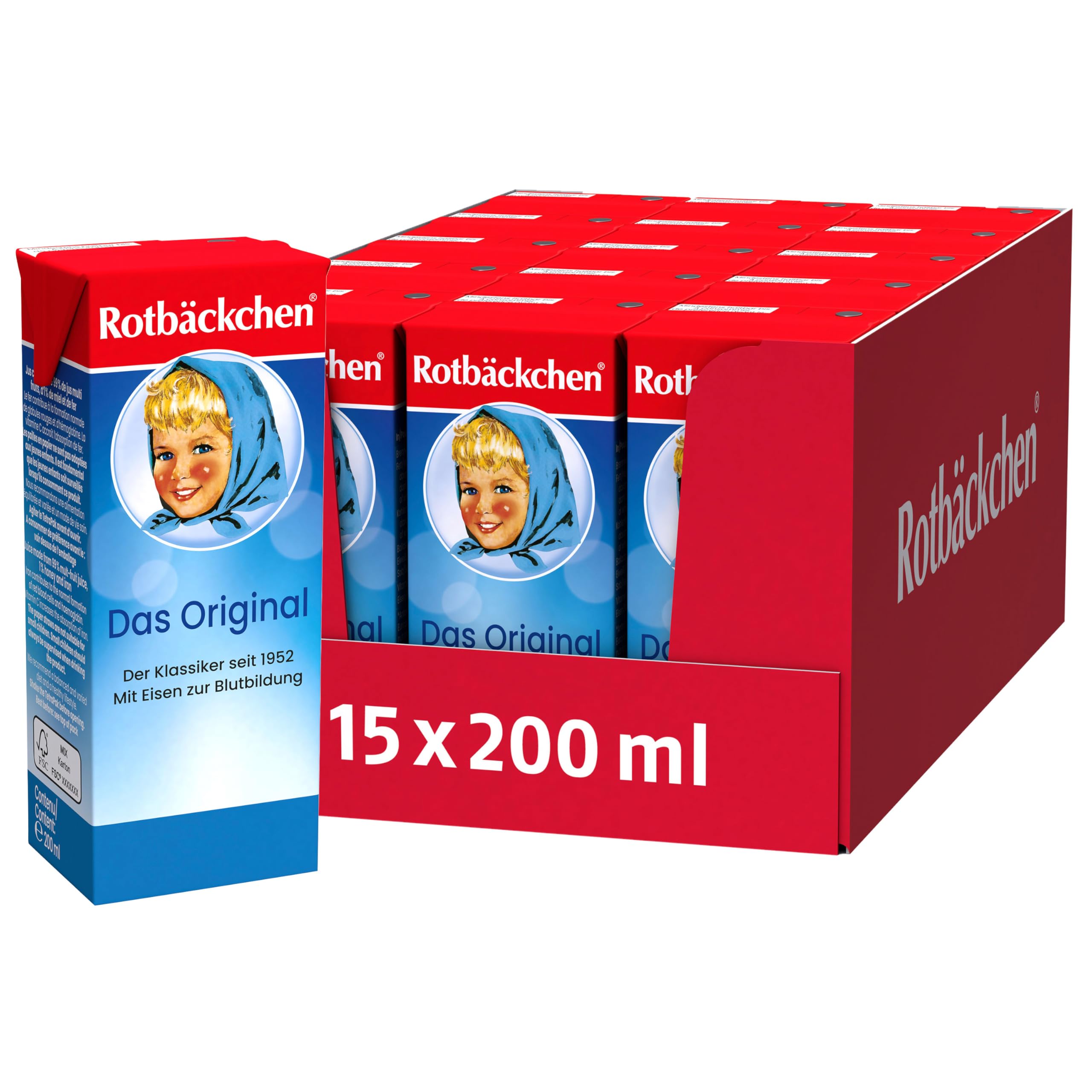 ROTBÄCKCHEN Das Original Trinkpäckchen 15er Pack (15 x 200 ml)