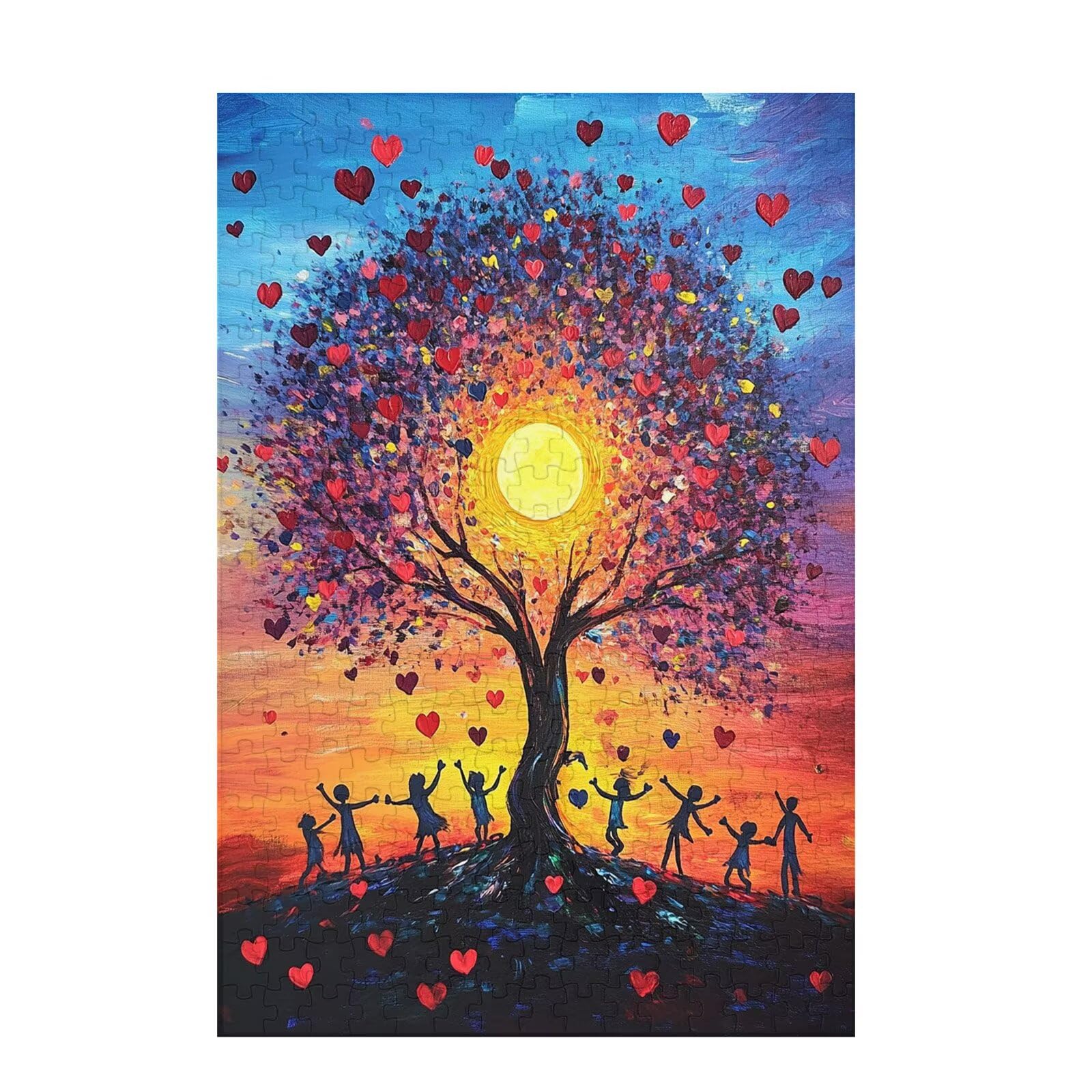 5000 sztuk puzzli dla dorosłych, kreatywne niemożliwe puzzle dla dorosłych początkujących, duża drewniana układanka z plakatem i pudełkiem do przechowywania, wystrój domu, motyw: drzewo życia i