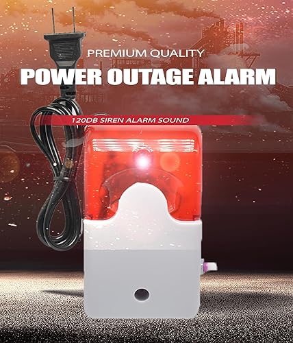 Miniatura 2 de Alarma de pérdida de corte por corte de falla de energía, alarma de sensor de alarma de sonido y luz con luz de flash, sonido de alarma de sirena de