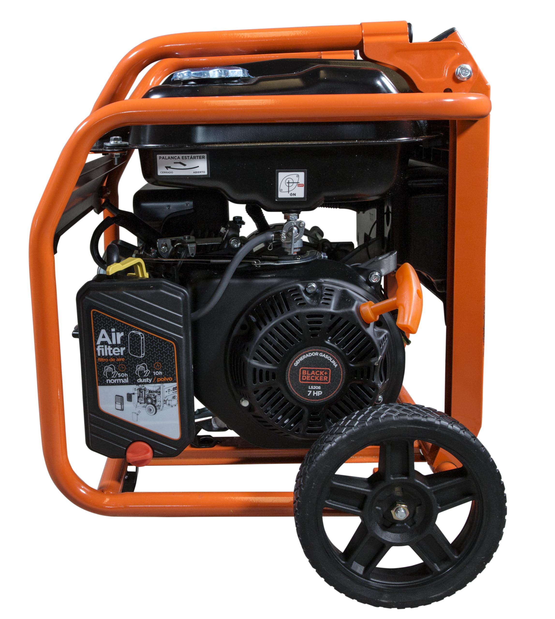 BLACK+DECKER Generador Gasolina BXGNP3000E – Potencia 3000W Máx / 2600W Nominal – Motor 208cc 4 Tiempos – Depósito 15L – 10h Autonomía – Bajo Nivel Sonoro 69dBA
