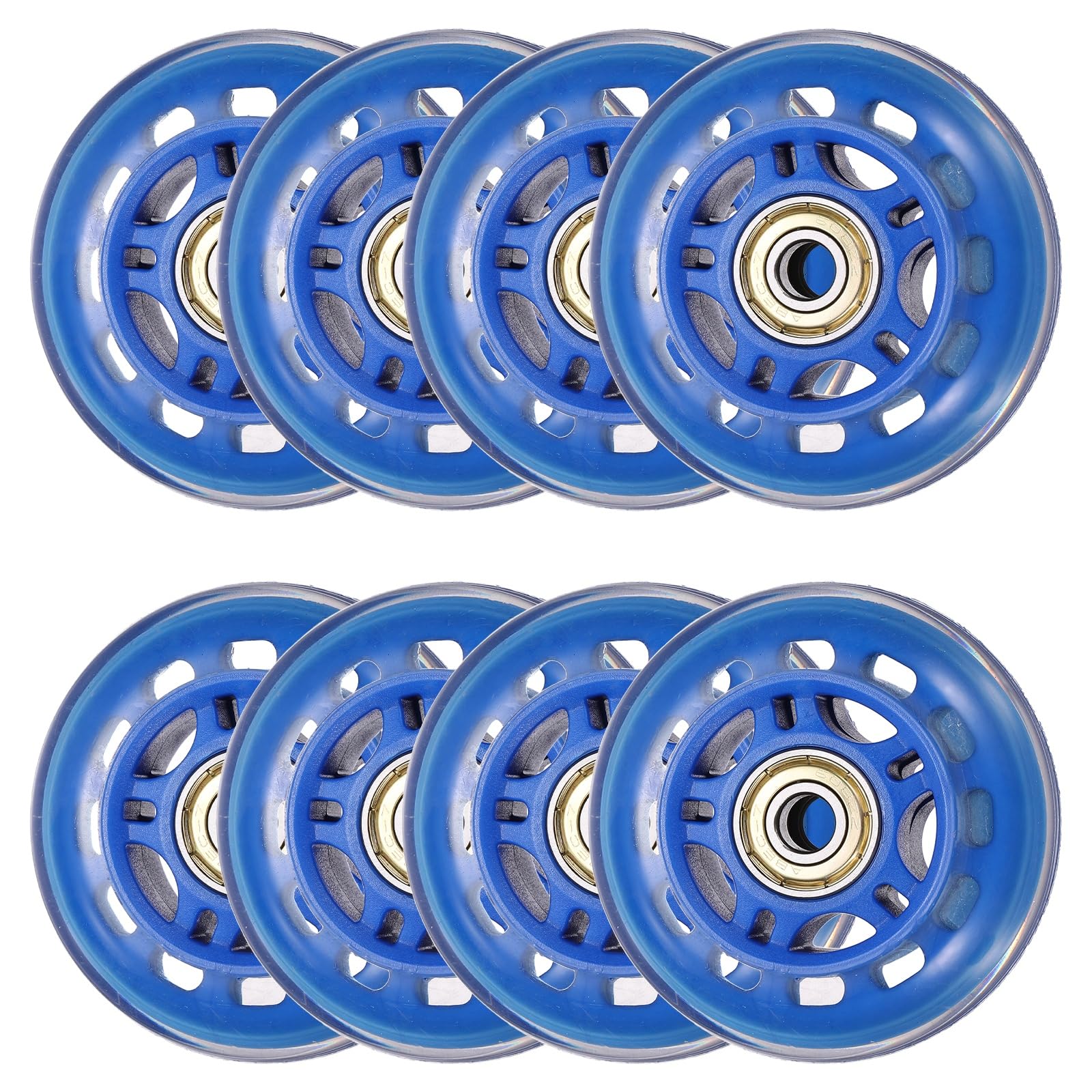 YELARXI Inline Skate Wheels with Bearings, Outdoor & Indoor Roller Skate Wheel Inline Skate Replacement (70mm, 8Pack, Blue) for Scooter
