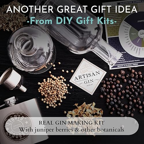 Miniatura 2 de DIY Gift Kits Real Gin Making Kit Deluxe Edition  12 botánicos y especias, frasco de acero inoxidable, embudo y más  Ginebra artesanal hecha a mano