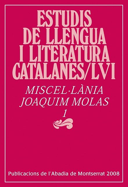 Portada de Miscel·lania Joaquim Molas 1