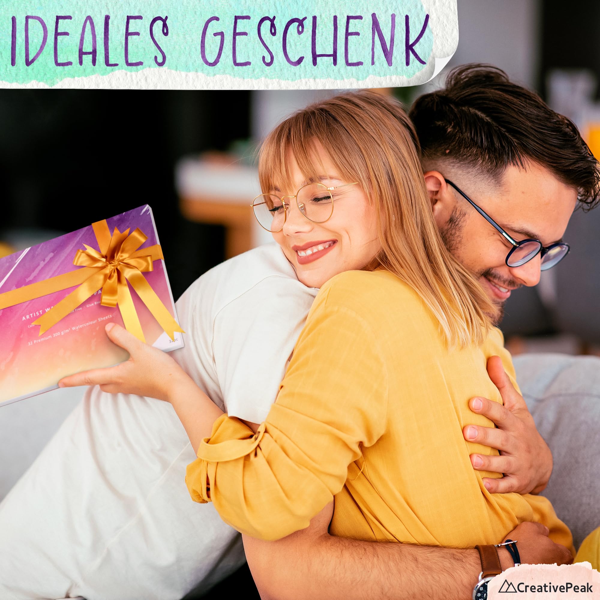 Aquarellpapier-Malblock (96 Blatt, A5-Format (14,8 x 21 cm), 3er-Pack) – Premium 300 g/m² dickes, professionelles Mixed-Media-Skizzenbuch – von CreativePeak
