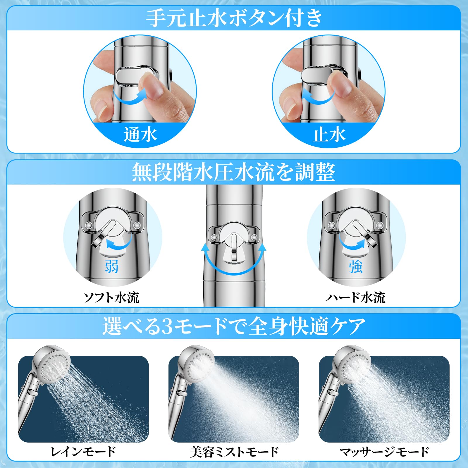 Amazon.co.jp: シャワーヘッド マイクロナノバブル 節水シャワー