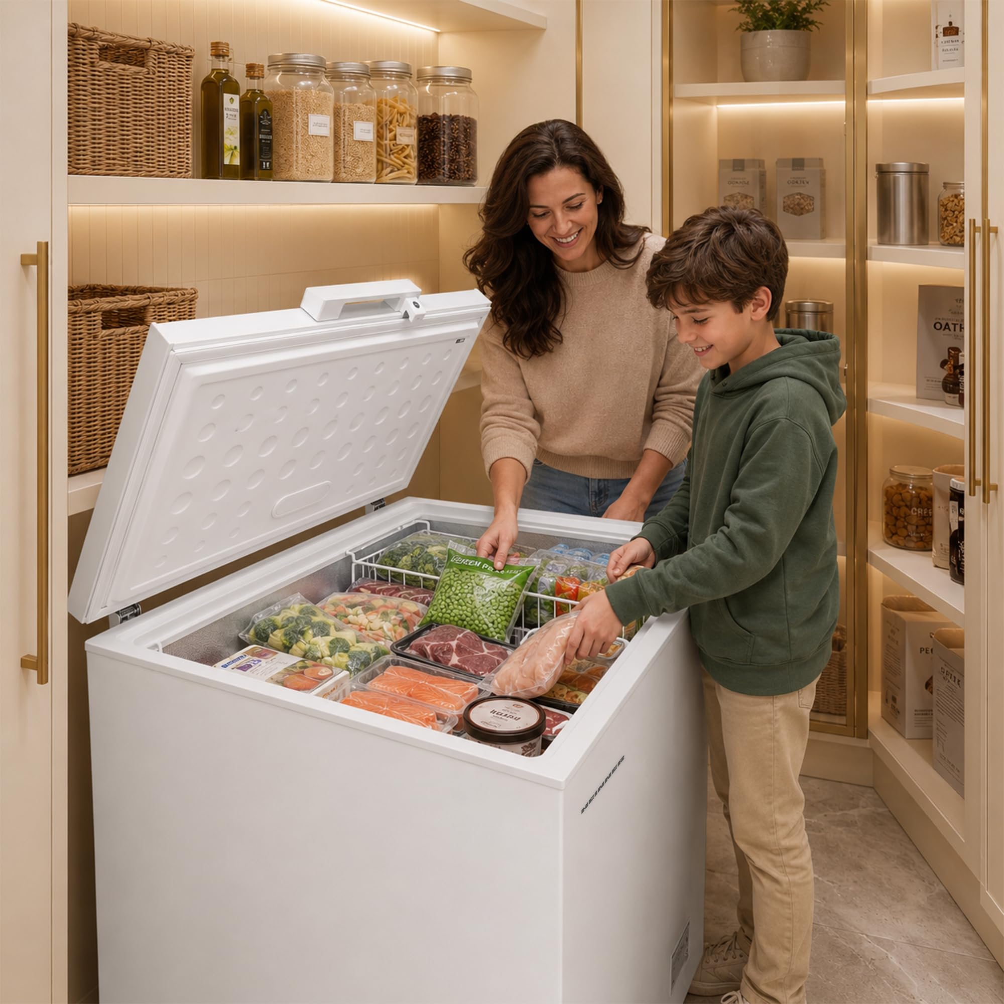 HCF-HM246INVCD – Gefriertruhe 246 L – Inverter‑Kompressor – LED‑Display & LED‑Innenbeleuchtung – Convertible Freezer/Kühlschrank – Weiß – 5 Jahre Garantie