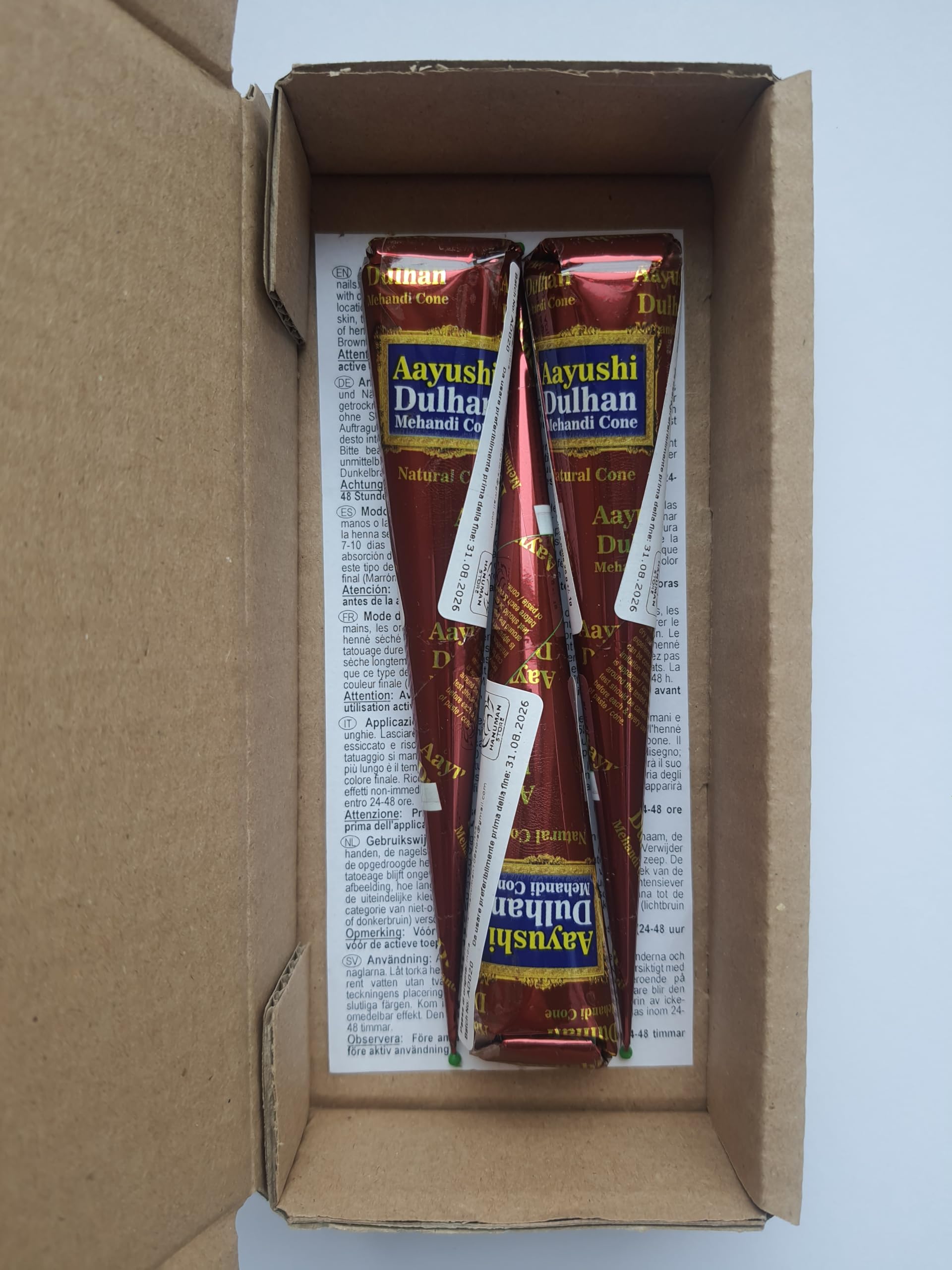 100% Natural Original Mehandi Cone Paste 3 pcs x 25g