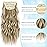 KooKaStyle Clip in Synthetic Hair Extensions Long Wavy 4PCS Thick Hairpieces Light Brown mix Golden Blonde Fiber Double Weft Natural Hair Extensions 20 Inch for Women