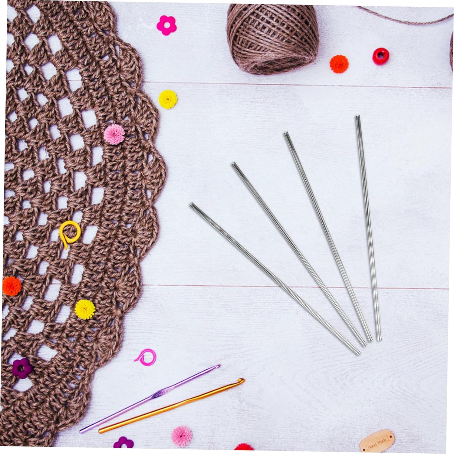 CORHAD 50Pcs Blocking Pins for Crocheting and Knitting Pegs for Blocking Board Durable Knitting Needles Essential Knitting Supplies