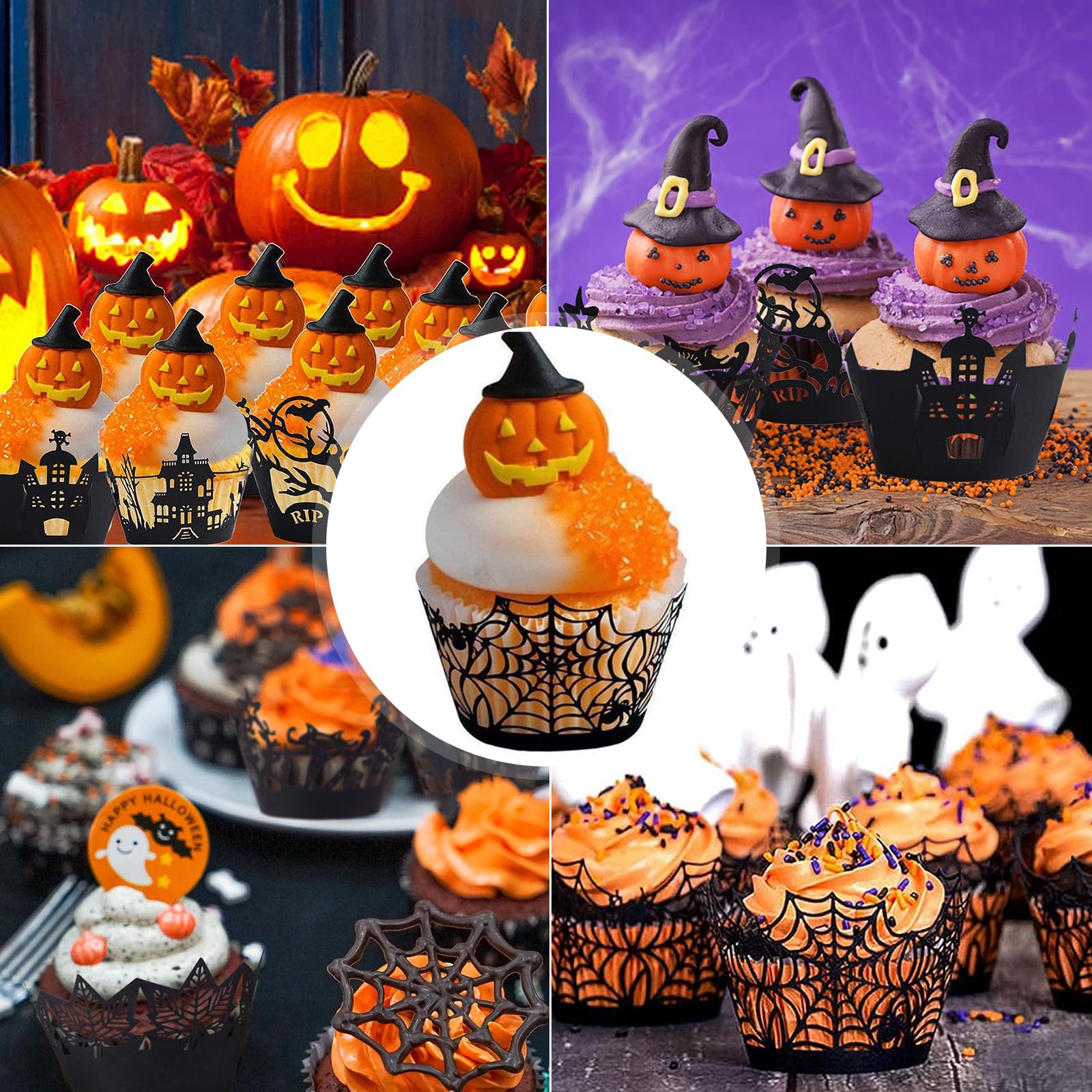 Blumomon Confezione da 1 topper per torta di compleanno con glitter horror classico per Halloween per feste a tema film sanguinoso, baby shower, decorazioni per torte