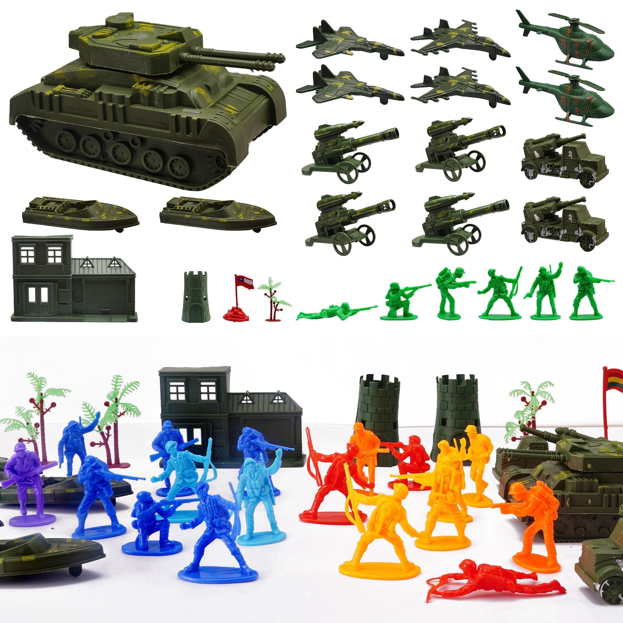 Amazon.co.jp: Zaleny 145個 ミリタリー おもちゃ 兵士 プレイセット