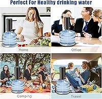 Vista 8 de KitchenBoss - Dispensador universal de botella de agua de 5 galones: bomba automática plegable para botella de agua, bomba de agua potable eléctrica