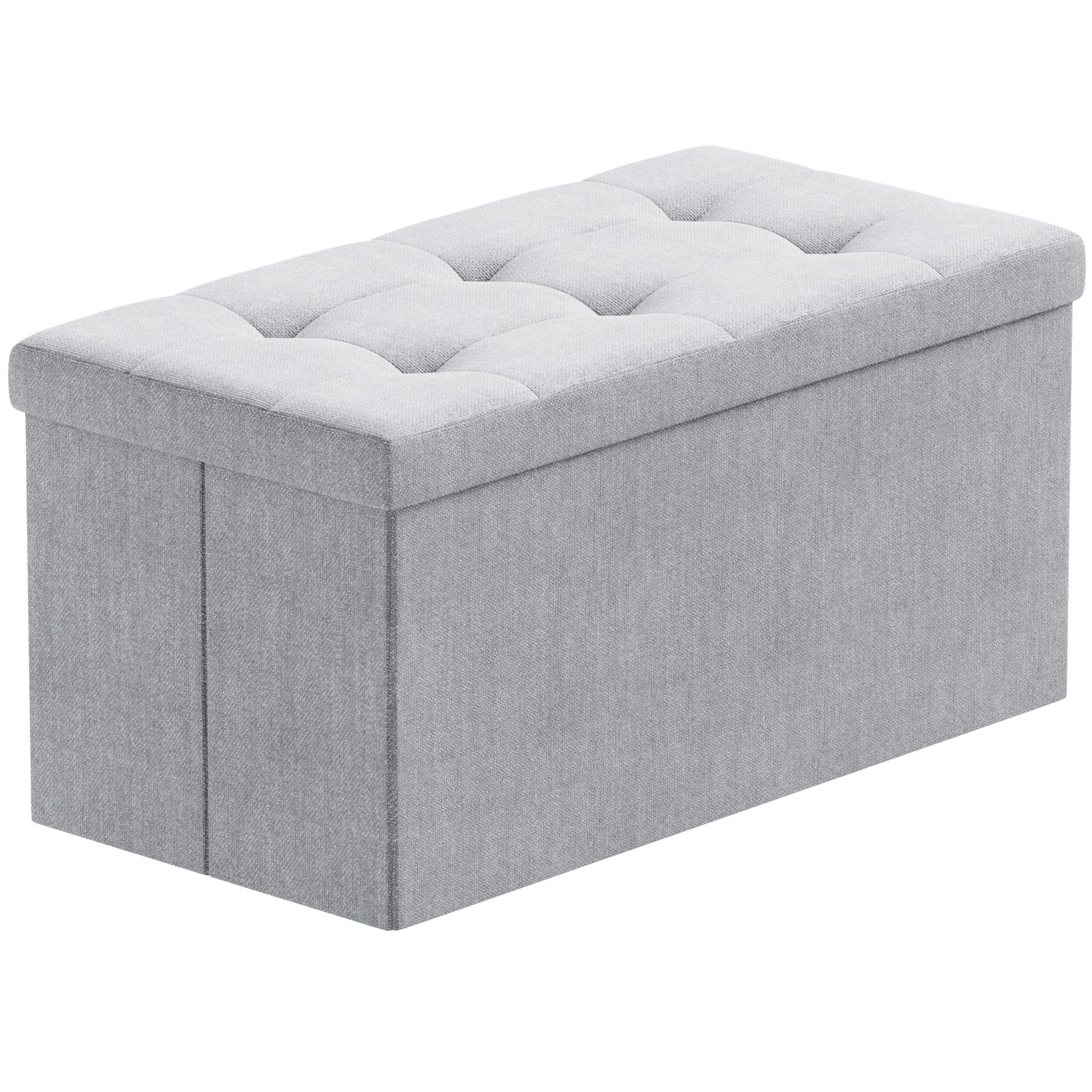 Pouf Cubo Contenitore In Velluto - Sgabello Pieghevole Con Gamba In Legno, 76x38x38 Cm - Blu Navy, Capienza 158 Kg - Foto 12