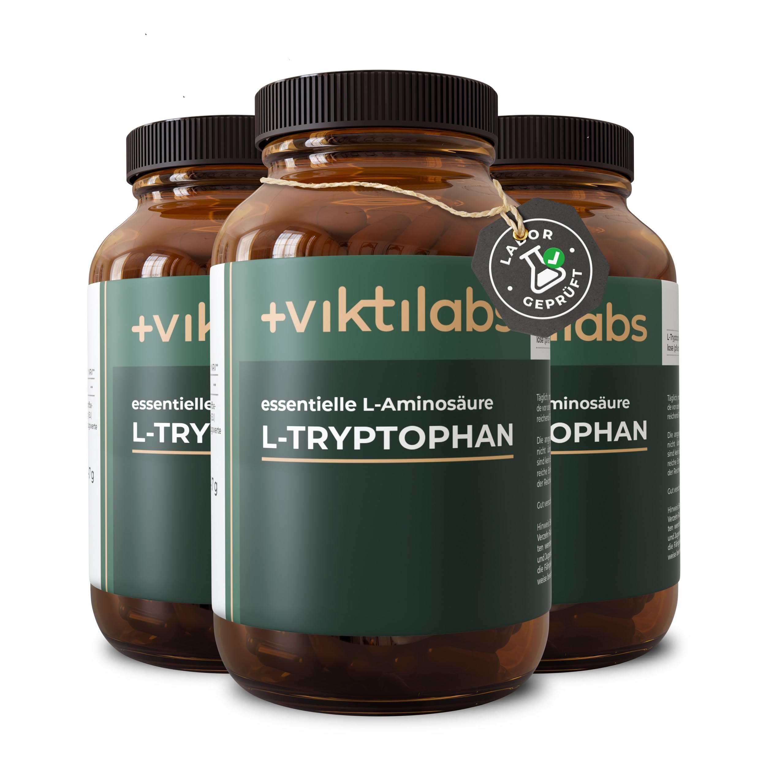 L-Tryptophan - hochdosiert - 500 mg pro Kapsel - aus fermentiertem Mais | Natürliche Quelle - gewonnen durch Fermentation von Maissamen - 1 Kapsel pro Tag - 120 vegane Kapseln - ohne Zusatzstoffe