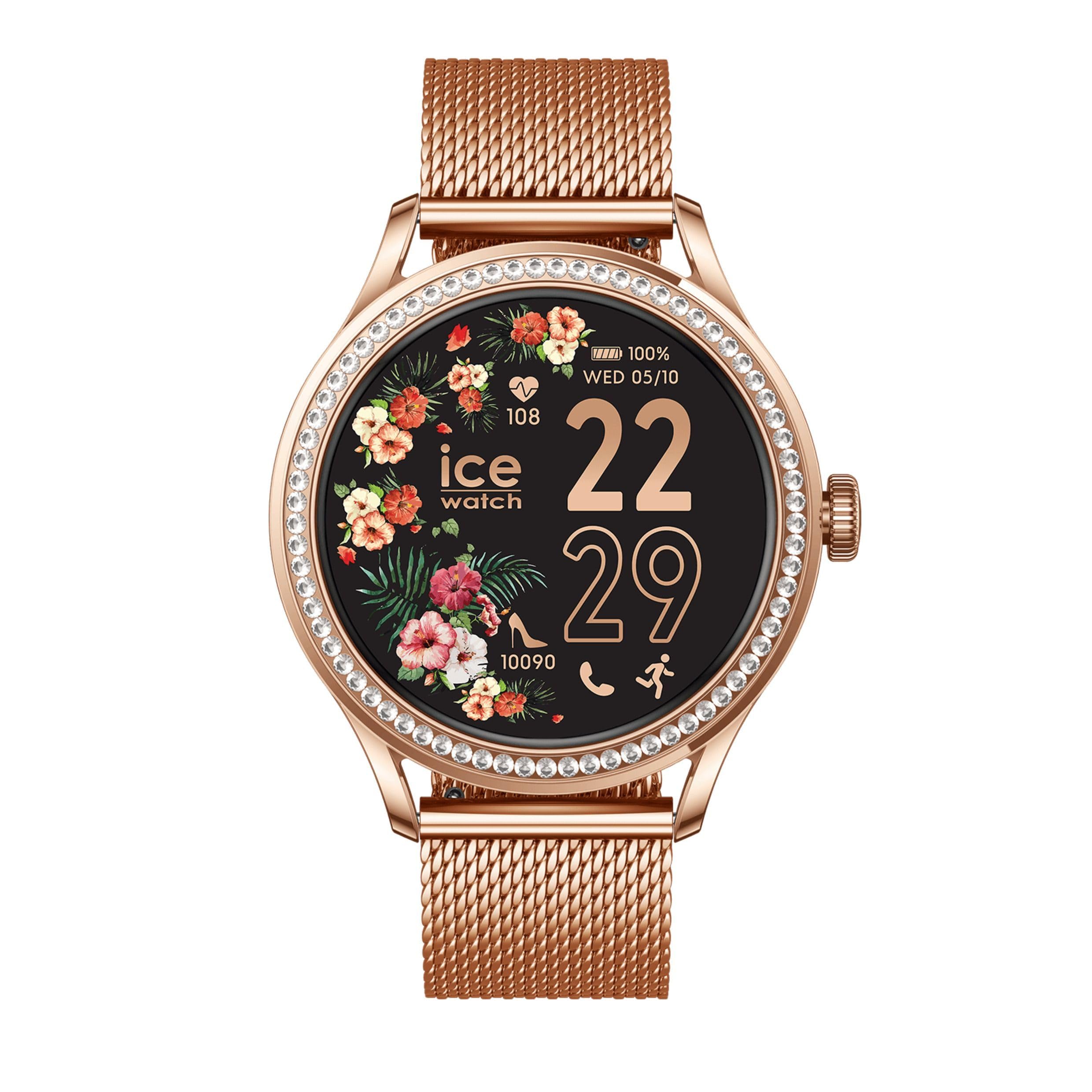 Ice-Watch - ICE smart ST 2.0 - Montre connectée pour femme avec bracelet en acier inoxydable (1,2 pouces) - GPS, Compteur de pas, suivi activités, …