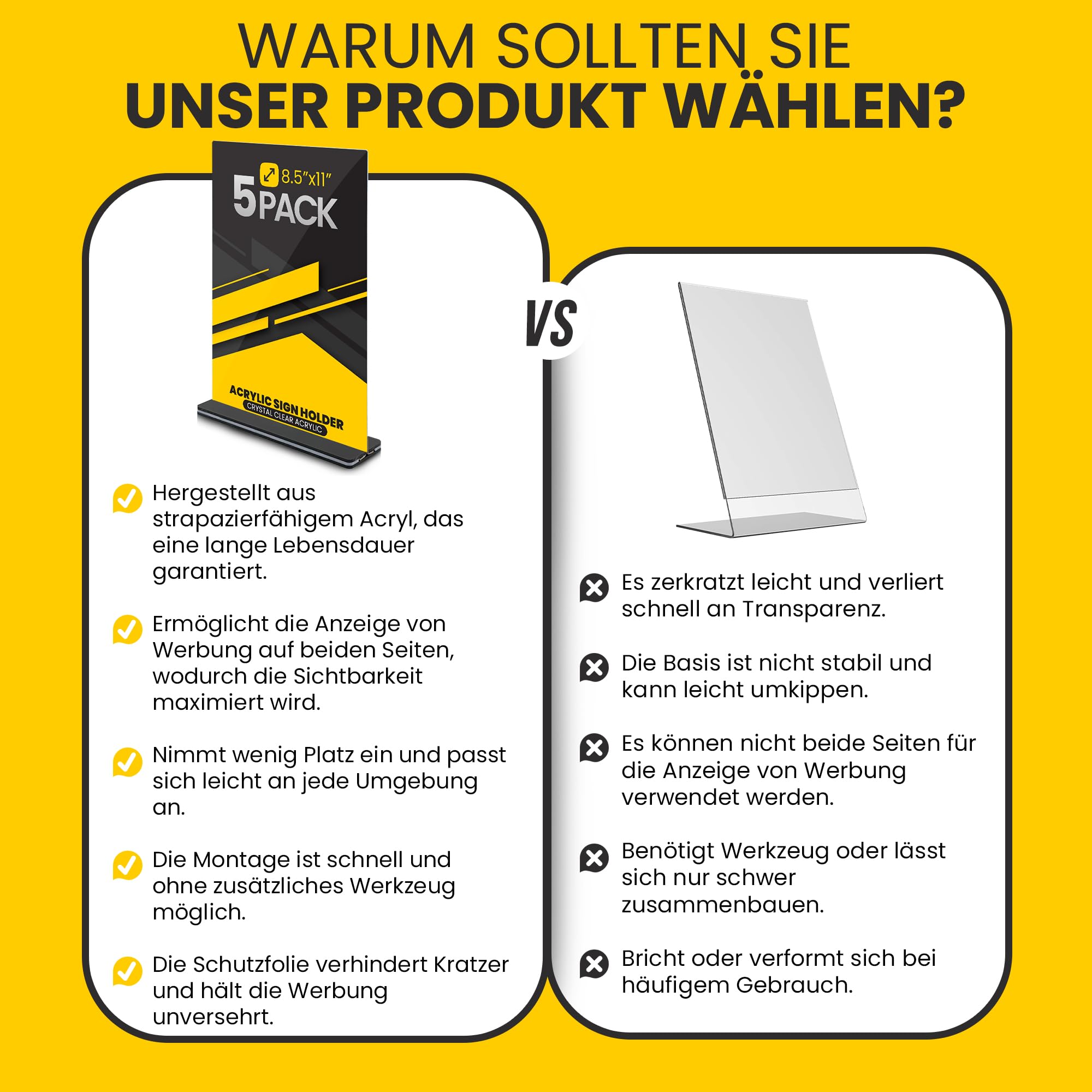 GOYAPRINT Präsentationsständer aus Plexiglas, A4, für Menüs und Werbung, transparent, für Plakate und Broschüren, Menühalter für Restaurants, Büros, Hotels und Veranstaltungen (10, A4)