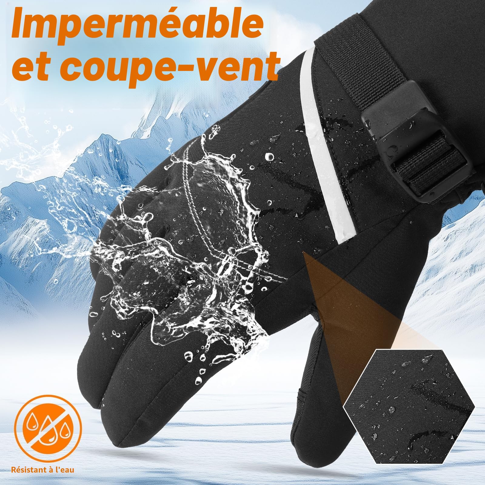 Gants Chauffants pour Hommes et Femmes, Gants Chauffante Électriques avec 7.4V/20000mAh Rechargeable Batterie, Gant Chauds pour Hiver Moto Snowboard Randonnée Cyclisme Randonnée Course à Pied