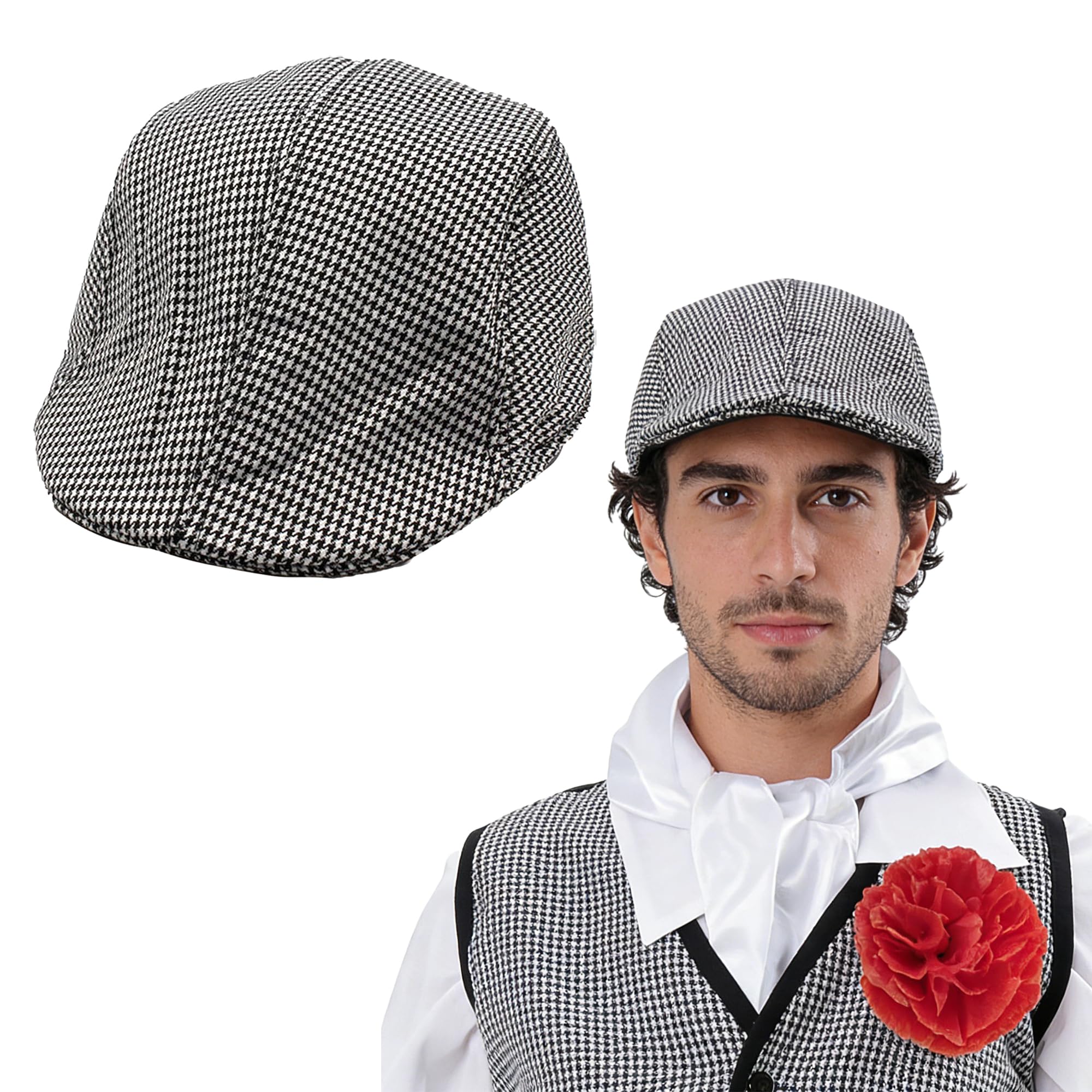 Gorra Tradicional De Chulapo Madrileño – Parpusa De Pata De Gallo Para Disfraces De San Isidro, Talla Adulto Unisex