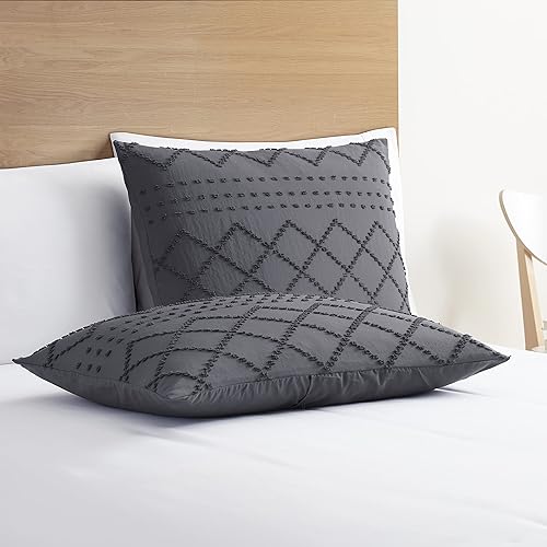 Miniatura 4 de Nestl Juego de funda de edredón estilo bohemio tamaño Queen de 90 x 90 pulgadas con cierre de cremallera, juego de 3 piezas que incluye 1 funda de