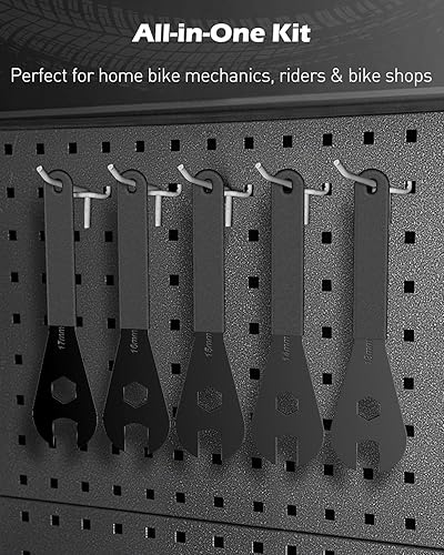 Miniatura 6 de Pawfly Juego de llaves de cono de bicicleta, kit de herramientas delgado de extremo abierto para reparación de cubo de rueda de bicicleta