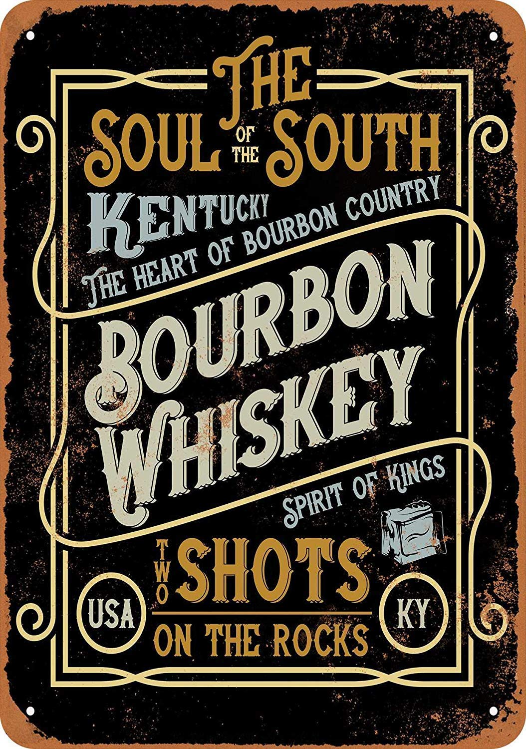 Vintage Metal Tin Sign Look 8 X 12inch - Kentucky Bourbon Whiskey Custom Private Property Signs Outdoor
