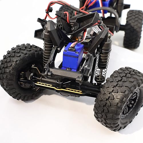 Miniatura 5 de Kit de varilla de enlace de dirección de aluminio para 118 TRX4M RC Crawler piezas de actualización (oro negro)