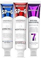 Vista 1 de SP-6 Toothpaste, Cooling Fresh Breath, and Popping 7-Pro Whitening Toothpaste Bundle 6 Probiotics for Oral Health, Fluoride-Free, Safe for Enamel