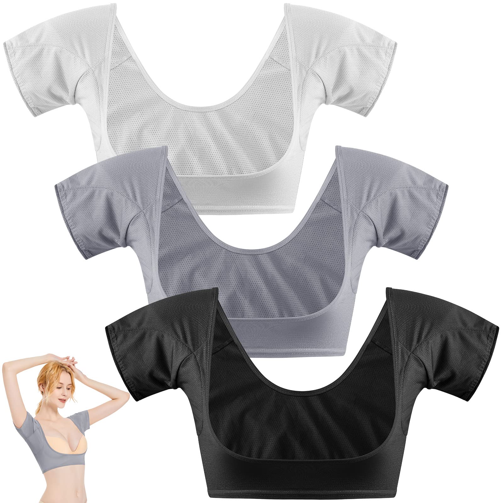 Zhanmai 3 Pcs Underarm Sweat Vest Armpit Sweat Proof Pads for Under Armpits Underarm Proof Pads for Women