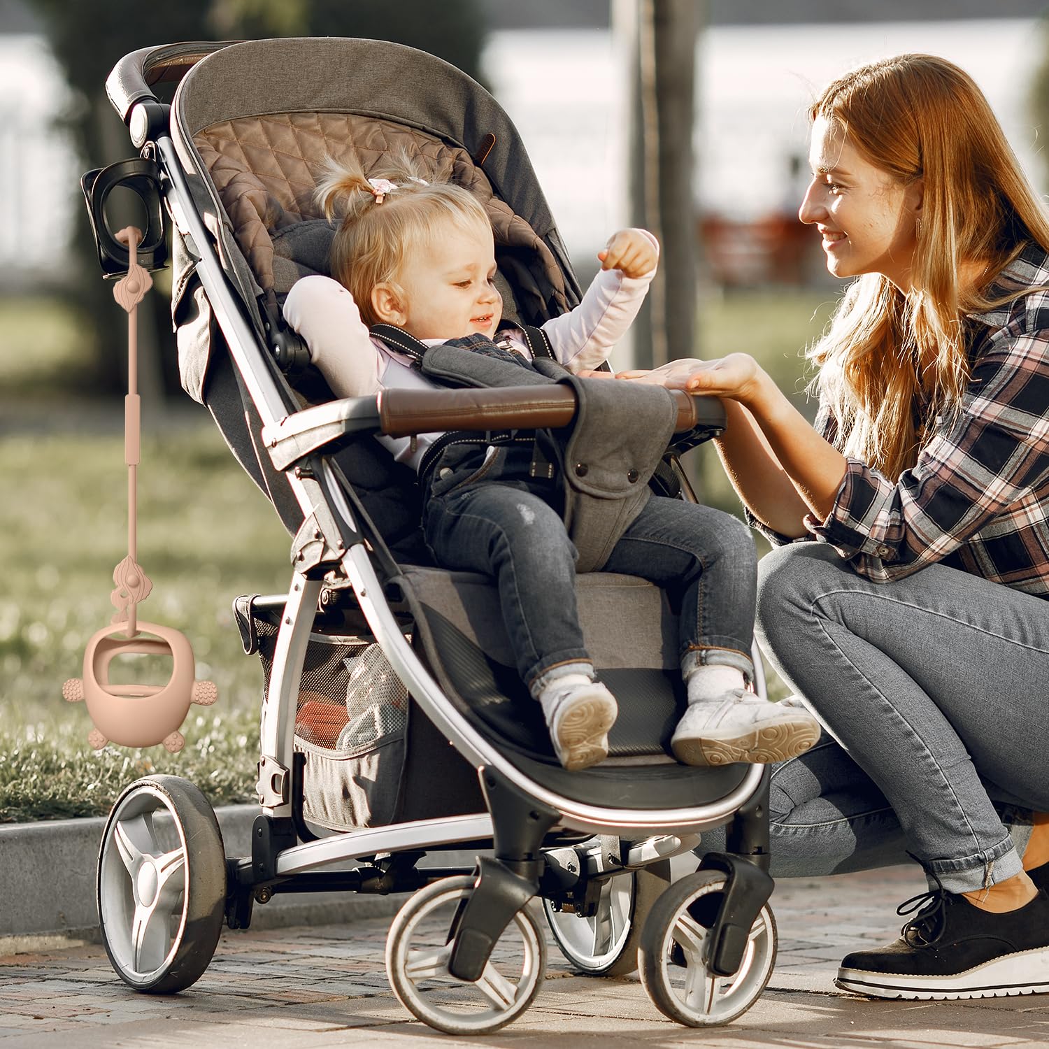 Set di 4 cinture di sicurezza per giocattoli, in silicone Pacifier, per snack, con cinghie, per passeggino, seggiolone, culla, ragazzi e ragazze di 3 mesi