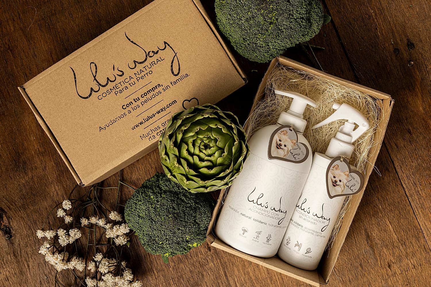 Lulu’s Way Champú para Perros + Acondicionador Perro - Piel Sensible y Dermatitis sin alérgenos, sin parabenos - Vegano, Natural - Todas Las Razas