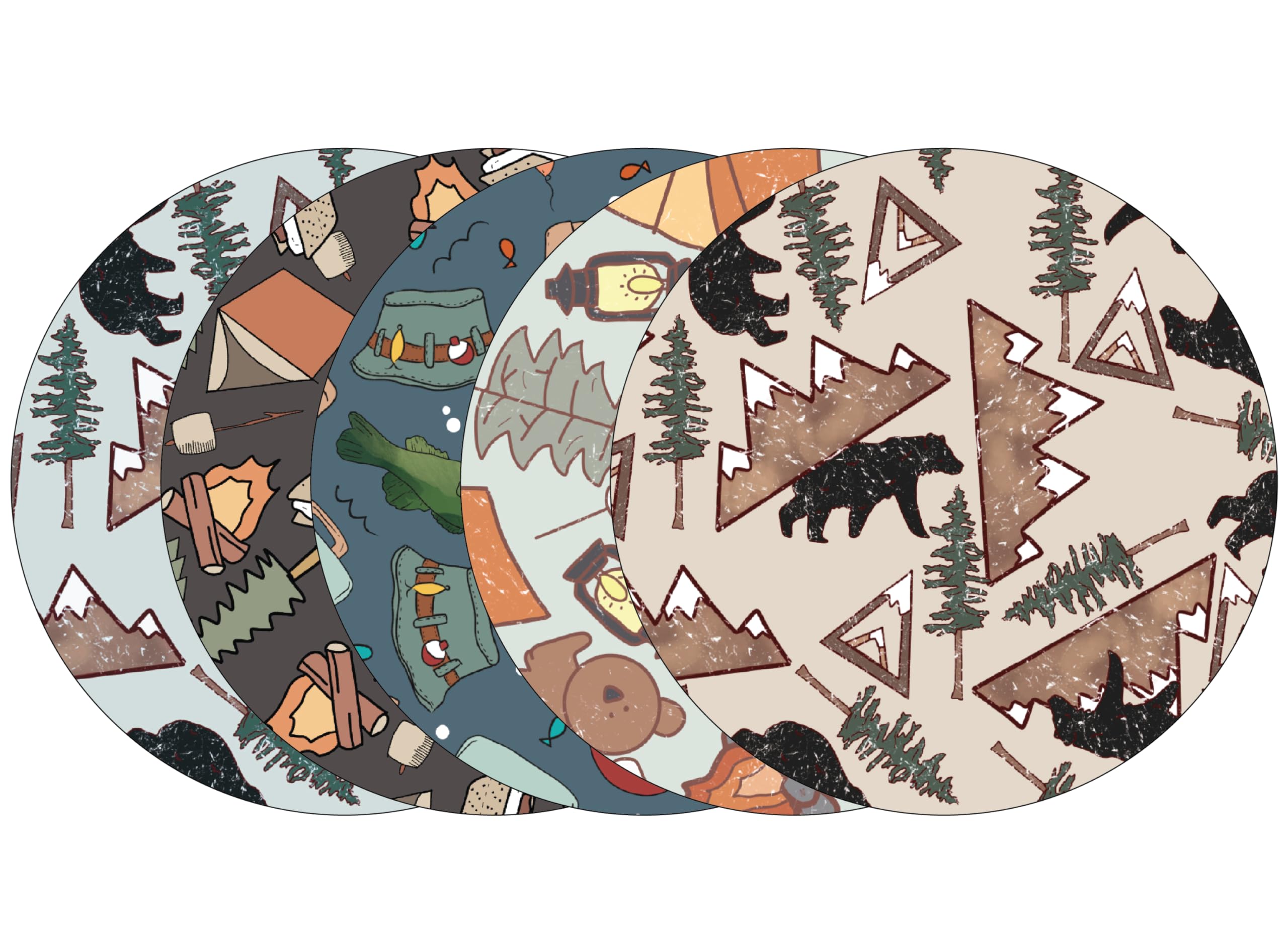 Glucomart Adhesive Patches for Libre, Dexcom G7 & Stelo (5 Count) – Maximum Strength CGM Patches, Waterproof & Hypoallergenic (Camping Variety Pack) (